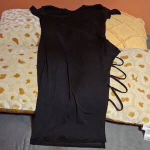 SHEIN Black Asymmetrical Cut-Out Midi Dress